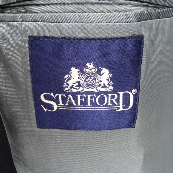 Stafford Men's Wool Blend Two-Button Blazer‎ Sport Size 46R - Picture 8 of 10